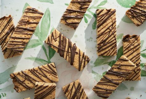 Piloncillo Shortbread with Chile-Chocolate Drizzle Piloncillo Cookies, Pinole Cookies, Pinoli Cookies, Shortbread Cookies Dipped In Chocolate, Stamped Chocolate Shortbread Cookies, Cookie Craft, Valentines Day Dinner, Dinner At Home, Chocolate Drizzle