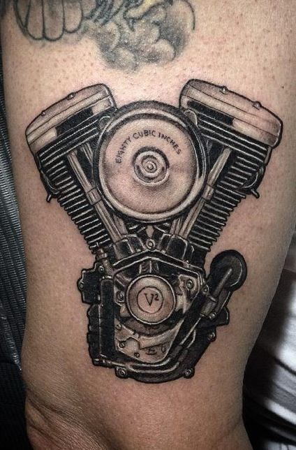 Biker Tattoos Designs, Outlaw Tattoo, Engine Tattoo, Biker Tattoo, Tattoos And Their Meanings, Viking Warrior Tattoos, Harley Tattoos, Motor Tattoo, Mechanic Tattoo