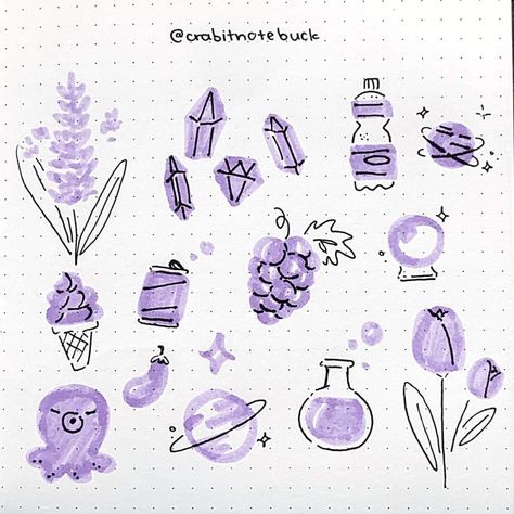 Purple Doodles, Plus Size Tutu, Buku Diy, Organizator Grafic, Bullet Journal Ideas Templates, Bond Paper Design, Cute Easy Doodles, Aesthetic Purple, Bullet Journal Diy