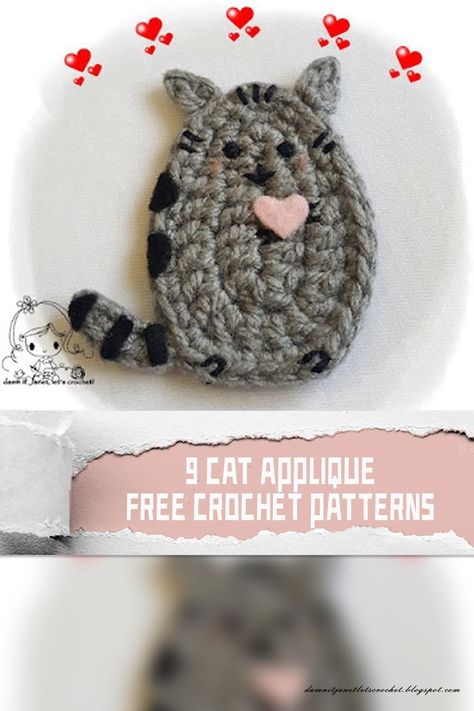 These Cat Applique FREE Crochet Patterns offer a variety of options to bring the whimsy and charm of cats into your crochet projects #freecrochetpatterns Crochet Cat Applique, Crochet Applique Patterns Free, Crochet Ornament Patterns, Cat Applique, Applique Tutorial, Crochet Cat Pattern, Crochet Animals Free Patterns, Adorable Crochet, Your Crochet