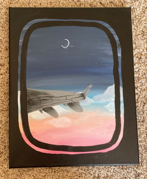 Aeroplane Window View, Window View Painting, Aeroplane Window, View Painting, Airplane Window, Window View, Acrylic Painting, Drawings