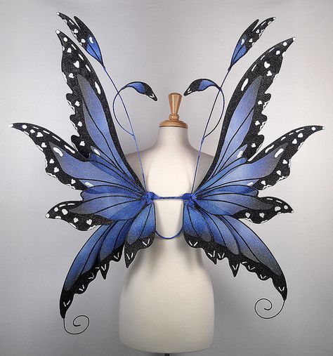 Butterfly Pattern | ... Fairy Wings in Blue Morpho Butterfly Pattern | Flickr - Photo Sharing Morpho Azul, Gossamer Wings, Ooak Fairy, Butterfly Costume, Blue Morpho Butterfly, Mermaid Fairy, Morpho Butterfly, Blue Morpho, Fantasy Art Dolls