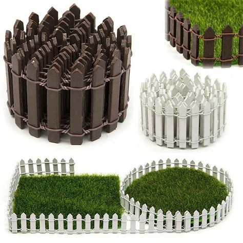 1m/Roll 3/5cm Mini Wooden Fence DIY Miniature Fairy Garden Barrier Wooden Craft Room Decor Maison