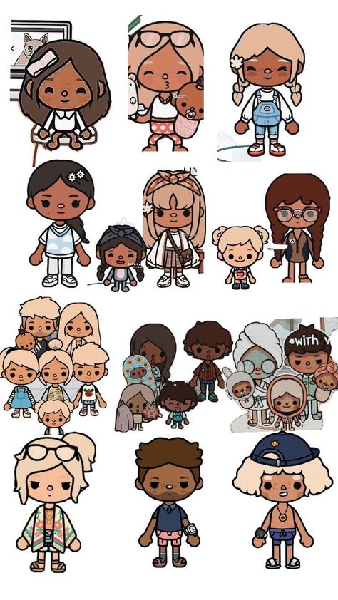 Toca Boca Ideas Character, Toca People Ideas, Mom Characters Toca Boca, Character Ideas Toca Boca, Toca Boca Wardrobe, Toca Boca Mom Ideas, Toca Life Character Ideas, Toca Boca Dad Ideas, Toca Boca Character Ideas Family