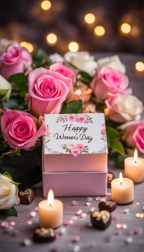 Wallpaper Card to celebrated the Women's Day Happy Women's Day Card, Wallpaper Card, Flowers With Vase, Happy Womens, Birthday Flowers Bouquet, Cute Note, Women Day, Beautiful Love Images, 8 Mart