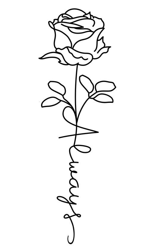 Always Flower Tattoo, Minimal Rose Tattoo Design, Tattoo Design Fine Line, Reed Tattoo, Tattoo Design Minimal, Minimal Rose Tattoo, Fine Line Tattoo Design, Tattoo Birth Flower, White Rose Tattoo