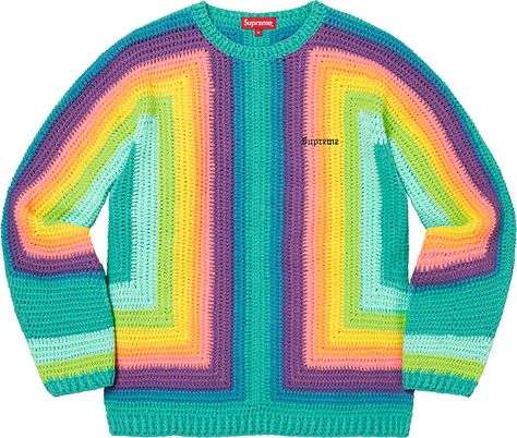 Supreme Hand Crocheted Sweater Diy Crochet Cardigan, Supreme Streetwear, Crochet Shrug Pattern, Shrug Pattern, Crochet Sweater Pattern Free, Crochet Lace Top, Crochet Beanie Pattern, Rainbow Sweater, Crochet Shrug