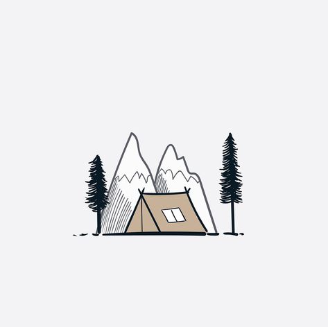 Tent Camp Mountain, #Tent, #Mountain, #Camp Tent Drawing, Cabin In Winter, Gaming Items, Landscape Vector Illustration, Camping Drawing, Gaming Equipment, Landscape Vector, Wood Cabin, Mountain Drawing