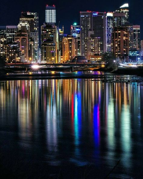 Calgary Downtown, City Lights At Night, Silver City, Long Exposure, Night City, Night Lights, City Skyline, City Lights, Calgary