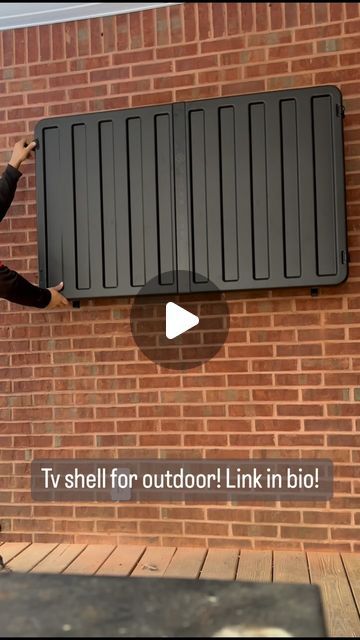 Manuel Perez on Instagram: "55in Outdoor TV and storm shell installation on brick! Quality work, affordable price! ATL’s Premier Installer!" Outdoor Tv Enclosure, Outdoor Tv Cabinet, Tv Enclosure, Tv Case, Outdoor Tv, Small Porches, Quality Work, Tv Cabinet, Yard Ideas