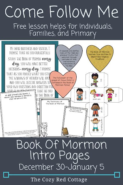 Come Follow Me: Introductory Pages of the Book of Mormon (December 30-January 5) Scripture Reading Chart, Yw Lesson, Goals Sheet, Bible Video, Reading Charts, Spiritual Things, Primary Lessons, Primary Teaching, Red Cottage