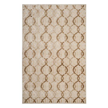 Safavieh Paradise Luana Geometric Area Rug or Runner, Brown Rug Cream, Viscose Rug, Silk Carpet, Lodge Style, Cream Area Rug, Cream Rug, The Paradise, Geometric Area Rug, Contemporary Rugs