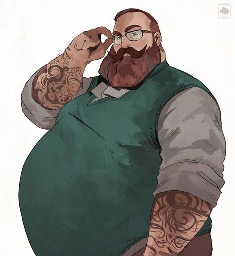 Chubby Tattoo, Fat Anime Characters, Guy Cartoon, Guy Character, Fat Character, Digital Experience, Fat Man, Wallpaper Trends, Computer Setup