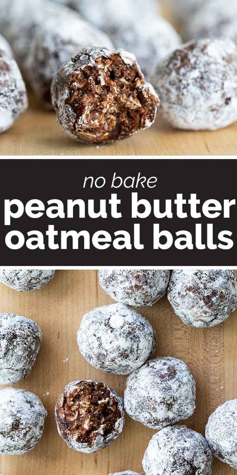 No Bake Peanut Butter Oatmeal Balls - Taste and Tell Oatmeal Balls No Bake, Gooey Desserts, Peanut Butter Oatmeal Balls, Oatmeal Dessert, Oatmeal Balls, Peanut Butter Dessert Recipes, No Bake Peanut Butter, Peanut Butter Oats, Breakfast Recipes Sweet