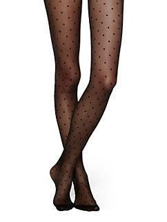 spot with backseam tights by kate spade new york Retro Stockings, Backseam Tights, Designer Tights, Polka Dot Tights, Womens Fashion Inspiration, Fashion Tights, Kate Spade Accessories, Winter Season, Retro Inspired