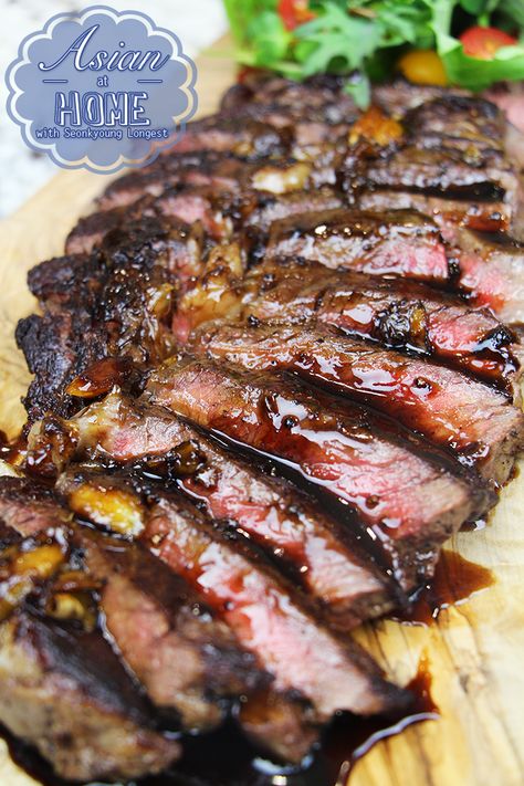 Steak with Teriyaki Glaze : The Best Teriyaki Steak Recipe - Asian at Home Steak Teriyaki, Teriyaki Recipes, Asian At Home, Doenjang Recipe, Chow Fun Recipe, Riblets Recipe, Resep Steak, Teriyaki Steak, Japanese Steak