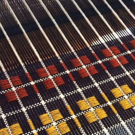 Christine Tsai on Instagram: "Monks Belt-ish sampling on the new warp. . . #weaving #sampling #weaversofinstagram #handwoven #fiberart #textiles #keepmaking #monksbelt" Embroidery On Weaving, Traditional Weaving Pattern, Traditional Shawl With Woven Motifs, Monksbelt Weaving, Monks Belt Weaving, Monks Belt Weaving Patterns, Hand Painted Warp Weaving, Yarn Winding, Clasped Weft Weaving Patterns