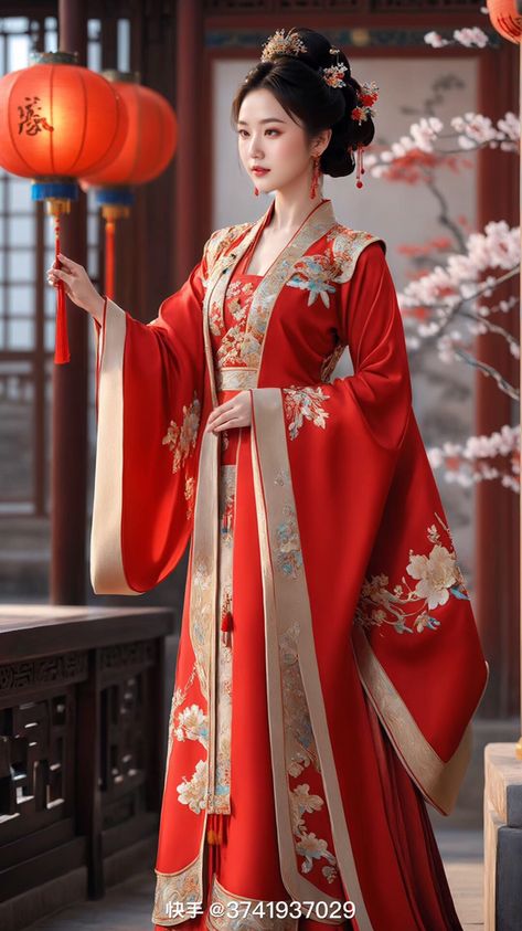 Empress Of China, Japanese Traditional Clothing, Chinese Clothes, Chinese Illustration, Chinese Traditional Costume, Knitting Patterns Free Hats, Hanfu Dress, China Dress, Anime Dress