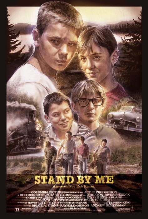 Stand By Me Movie Poster, Stand By Me Poster, Stand By Me Film, Stephen King Film, Iconic 80s Movies, Romance Movie Poster, 80s Movie Posters, Romance Movie, Old Movie Posters