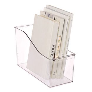 Clear Storage Bin | The Container Store Clear Book, Book Bin, File Folder Organization, Clear Storage Bins, Book Bins, File Boxes, Clear Storage, Classroom Storage, Student Notebooks