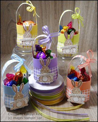 Easter Treat Holders, Easter Treat Box, Treat Containers, Easter Paper Crafts, Stampin Up Easter, Easter Treat Bags, Easter Favors, Treat Basket, Easter Blessings