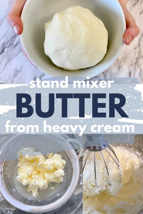 Simple butter recipe using heavy whipping cream and a stand mixer. Heavy Whipping Cream Butter Recipes, Homemade Butter Heavy Whipping Cream, Making Butter From Heavy Cream In A Jar, How To Make Butter With Heavy Cream, Recipes That Use Heavy Whipping Cream, What To Make With Heavy Whipping Cream, Recipes Using Heavy Whipping Cream, Butter From Heavy Whipping Cream, Recipes With Heavy Whipping Cream