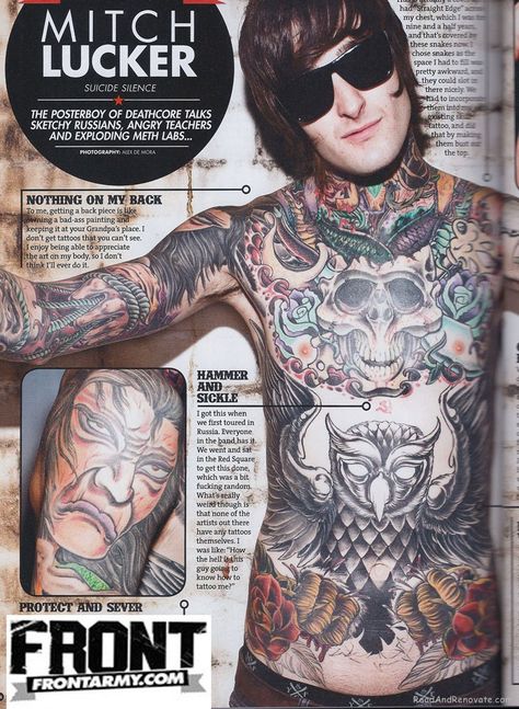 mitch lucker :( RIP Mitch Lucker Tattoo, Metalcore Tattoo, Angry Teacher, Fallen King, Teacher Tattoos, Mitch Lucker, Austin Carlile, Metalcore Bands, Tattoo Pictures