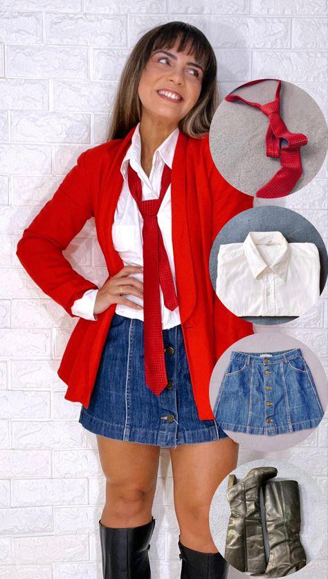 Fantasia Rebeldes Mia Colucci Rbd Halloween Costume, Rbd Inspired Outfit, Rebelde Mia Colucci Outfits, Rebelde Outfits Ideas, Rbd Outfits Ideas Concert, Outfit Rbd, Outfits Rbd, Rbd Rebelde Costume, Halloween Costumes Simple