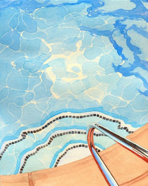 Sun Patterns, Swimming Pool Art, Leslie White, Paper Sun, Wall Illustration, Pool Paint, State Artwork, Paintings Ideas, Pool Art