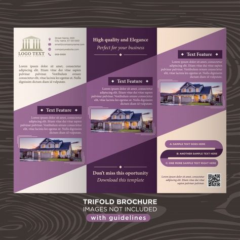 Elegant purple business design trifold brochure template Free Vector | Free Vector #Freepik #vector #freebrochure #freeflyer #freebusiness #freedesign Aesthetic Brochure Ideas, Brochure Sample, Brochure Templates Free Download, Process Book, Brochure Examples, Brochure Psd, Business Brochure Design, Pamphlet Design, Proposal Design