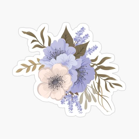 Get my art printed on awesome products. Support me at Redbubble #RBandME: https://www.redbubble.com/i/sticker/Floral-Purple-Flower-Design-by-JulliaZeleskey/60973941.EJUG5?asc=u Pink Scrapbook, Floral Magnets, Wallpaper Notebook, Flowers Png, Scrapbook Stickers Printable, Floral Stickers, Purple Roses, Aesthetic Stickers, Printable Stickers