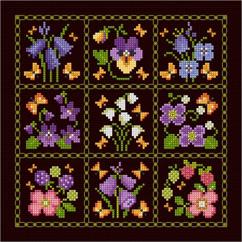 Lesley Teare, Pretty Cross Stitch, Small Butterflies, Floral Clock, Flowers Cross Stitch, Stitch Witchery, Bird Quilt, Small Cross Stitch, Tapestry Crochet Patterns