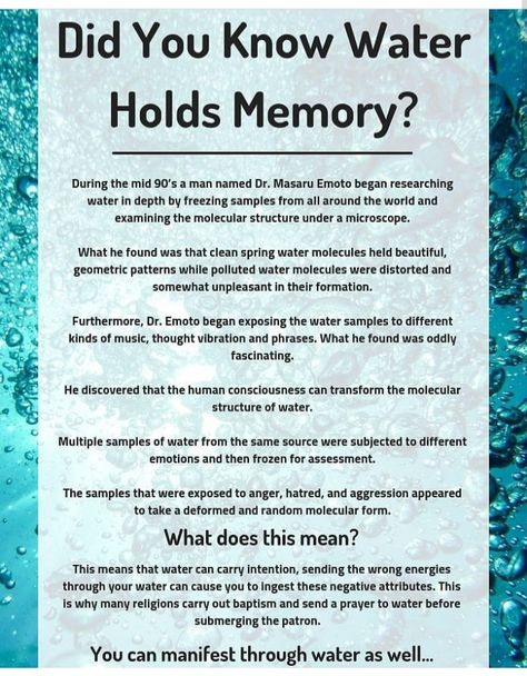 How To Take Over The World, Water Affirmations, Water Has Memory, Water Memory, Nikolai Tesla, Masaru Emoto, Water Facts, Power Of Water, Water Magic