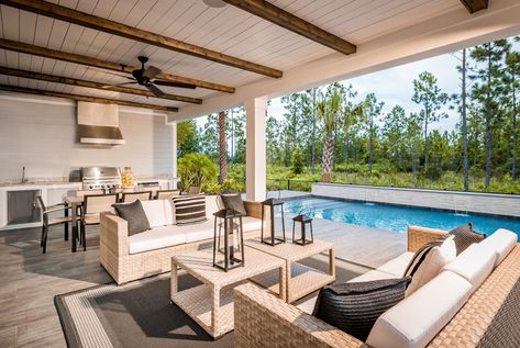 Florida Homes For Sale, Wood Beam Ceiling, Home Buying Process, Luxury Bedroom Master, Farmhouse Exterior, Stunning Interiors, Wood Beams, New Homes For Sale, Architectural Features