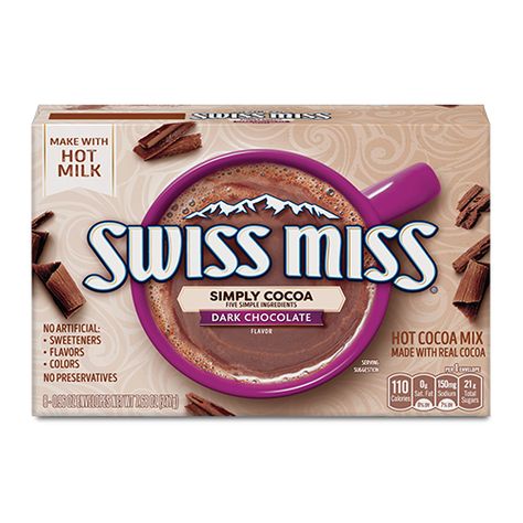 Dark Chocolate Hot Cocoa, Dark Chocolate Brands, Chewy Sugar Cookie Recipe, Hot Chocolate Drink, Cocoa Drink, Cocoa Cake, Hot Cocoa Mix, Freebies By Mail, Swiss Miss