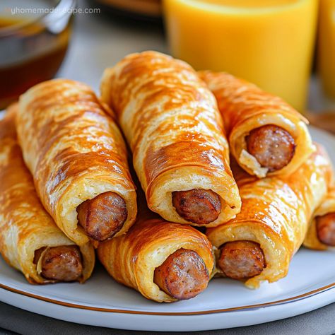 Breakfast Ideas With Pizza Dough, Ideas With Pizza Dough, Maple Breakfast Sausage, Maple Breakfast, Watermelon Jam, Pancake Sausage, Sausage Wrap, Light And Fluffy Pancakes, French Toast Muffins