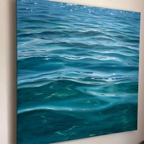 Ocean Art Painting, Painting On Canvas For Beginners, Fall Canvas Painting, Painting Ideas For Beginners, Canvas For Beginners, Canvas Painting Ideas, Easy Canvas Painting, Wave Painting, Water Art