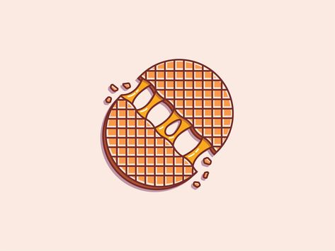 A delicious Dutch waffle Stroopwafel Tattoo, Dutch Waffles, Cheese Logo, Cookie Drawing, P Logo Design, Souffle Pancakes, Personal Investigation, Waffle Cookies, Drawing Tutorial Face