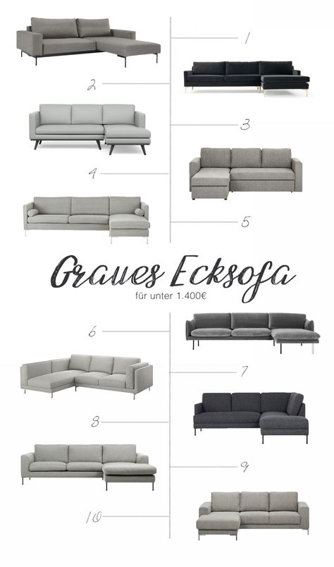 Interior-Inspo: Graues Ecksofa unter 1.400 Euro | Alexandra Winzer Couch Grau, Sofa Grau, Stylish Sofa Sets, Ektorp Sofa, Small Sectional, Small Sectional Sofa, Latest Sofa Designs, Grey Corner Sofa, Sofa Set Designs