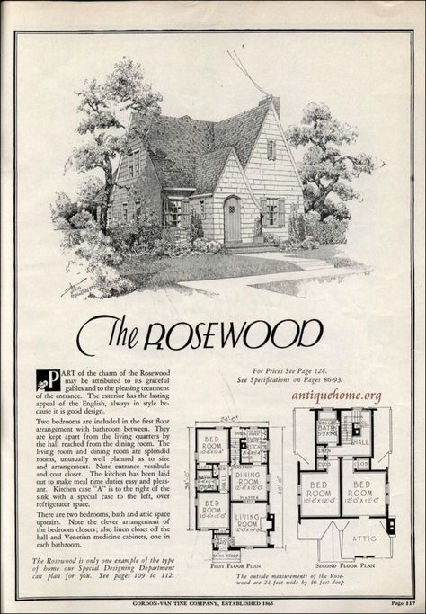 1931 Gordon Van Tine || Shingled | Plan Cut Homes | Daily Bungalow | Flickr School Floorplans, Suburban Architecture, Vintage Floor Plans, Cottage Floor Plans, Cottages And Bungalows, Vintage House Plans, Vintage Architecture, Cottage Plan, House Blueprints