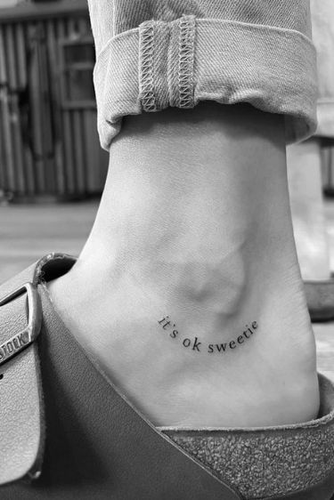 Curved Ankle Tattoo, Round Ankle Tattoo, Tattoo Around Ankle Bone, Lower Ankle Tattoo, Upper Ankle Tattoo, Small Ankle Tattoos For Women Meaningful, Outer Ankle Tattoos For Women, Minimal Ankle Tattoo, Ankle Tattoo Words