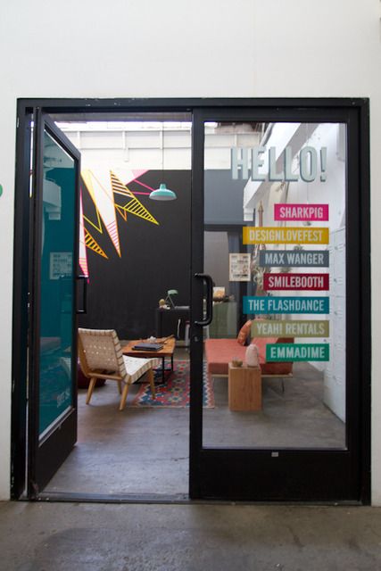 Entry door Glass Door Office, Office Wall Graphics, Door Office, Glass Door Design, Creative Office Space, Cool Office Space, Office Door, Creative Workspace, Interior Painting