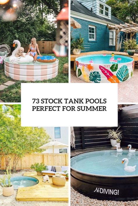 stock tank pools perfect for summer cover Backyard Stock Tank Pool, Stocktank Pool Ideas, Tank Pool Ideas, Stock Tank Pool Ideas, Stock Tank Pools, Tank Pools, Pool Paint, Flamingo Float, Ideas For Fun