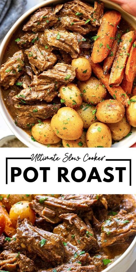 Easy Crockpot Roast, Roast Beef Crock Pot Recipes, Slow Cooker Pot Roast Recipes, Crockpot Roast Recipes, Pot Roast Crock Pot Recipes, Easy Pot Roast, Slow Cooker Roast Beef, Best Pot Roast, Au Jus Gravy