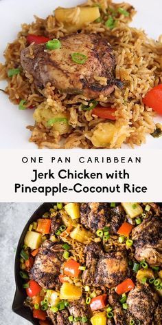 Jerk Chicken Recipe, Easy E, Caribbean Jerk Chicken, Jamaican Dishes, Beef Stew Crockpot, Jerk Seasoning, Island Food, Jerk Chicken, Pineapple Coconut