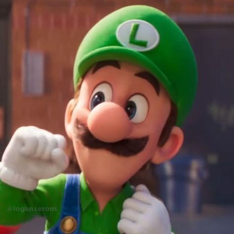 Luigi Super Mario Bros Movie, Luigi Profile Picture, Luigi Mario Movie Icon, Luigi Pfp Icon, Luigi Movie Icon, Super Mario Bros Aesthetic, Donkey Kong Pfp, Luigi Pfps, Mario And Luigi Movie