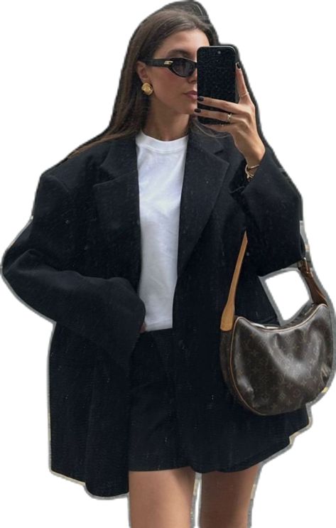 Oversized Black Blazer Outfit, Oversized Blazer Outfit, Oversized Outfits, Black Blazer Outfit, Blazer Outfits For Women, Blazer Outfit, Office Outfit, Pants Suit, Mode Inspo