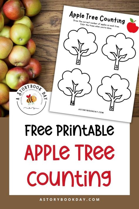 Do you have a little one who is learning to count? If so, I have the perfect printable worksheet for you! This apple tree counting worksheet is a great way to help your child learn to count from 1-5. Plus, it’s a fun activity that will keep them entertained while they learn. Simply download the... The post Free Printable Apple Tree Counting Worksheet for Kids appeared first on A Storybook Day. Apple Tree Counting, Preschool Apple Theme, Counting Worksheet, Fall Worksheets, Learning To Count, Preschool Counting, Apple Preschool, Fingerprint Tree, Counting Worksheets