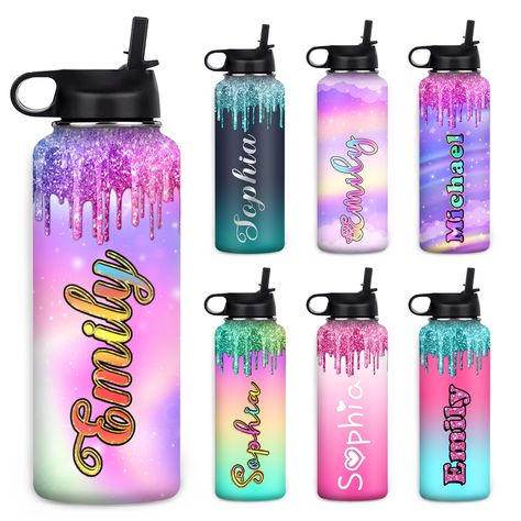 PRICES MAY VARY. Personalized water bottles - Choose from customizable water bottles in 33 colors and style to click "Customize Now", follow the introduction, provide a name or text, and you will get a unique customized water bottle. Double Wall Vacuum Insulated: 18oz 500ml, can keep your drinks frosty for 24h and soothingly hot for 12h. Applicable scene - Perfect for back to school gifts, sports, fitness, gym, travel camping picnic, staying hydrated at work, enjoying hot, piping coffee, iced co Monogrammed Water Bottle, Personalized Baseball Water Bottles, Personalized Metal Water Bottles, Kids Engraved Water Bottle, Customised Water Bottles, Girls Water Bottles, Cricut Decals, Personalized Water Bottles Kids, Amazon Travel