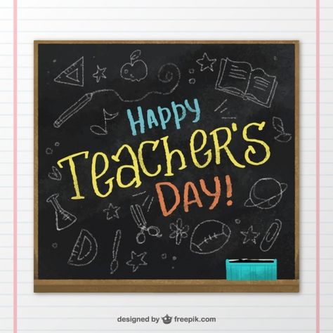 Background of blackboard with drawings f... | Free Vector #Freepik #freevector #background #vintage #school #hand Art For Teachers Day, School Chalkboard Art, Art For Teachers, Premium Vector Background, Beginner Drawing Lessons, Blackboard Art, Teacher Day, World Teachers, School Chalkboard